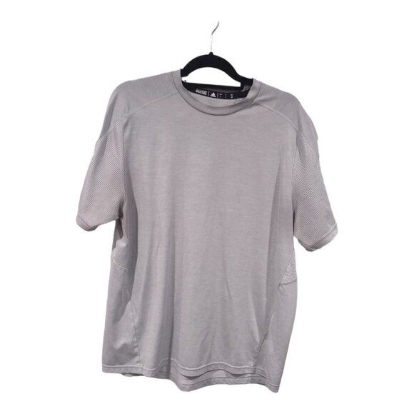 Adidas Short Sleeve Grey Workout Shirt Size L - Picture 1 of 3